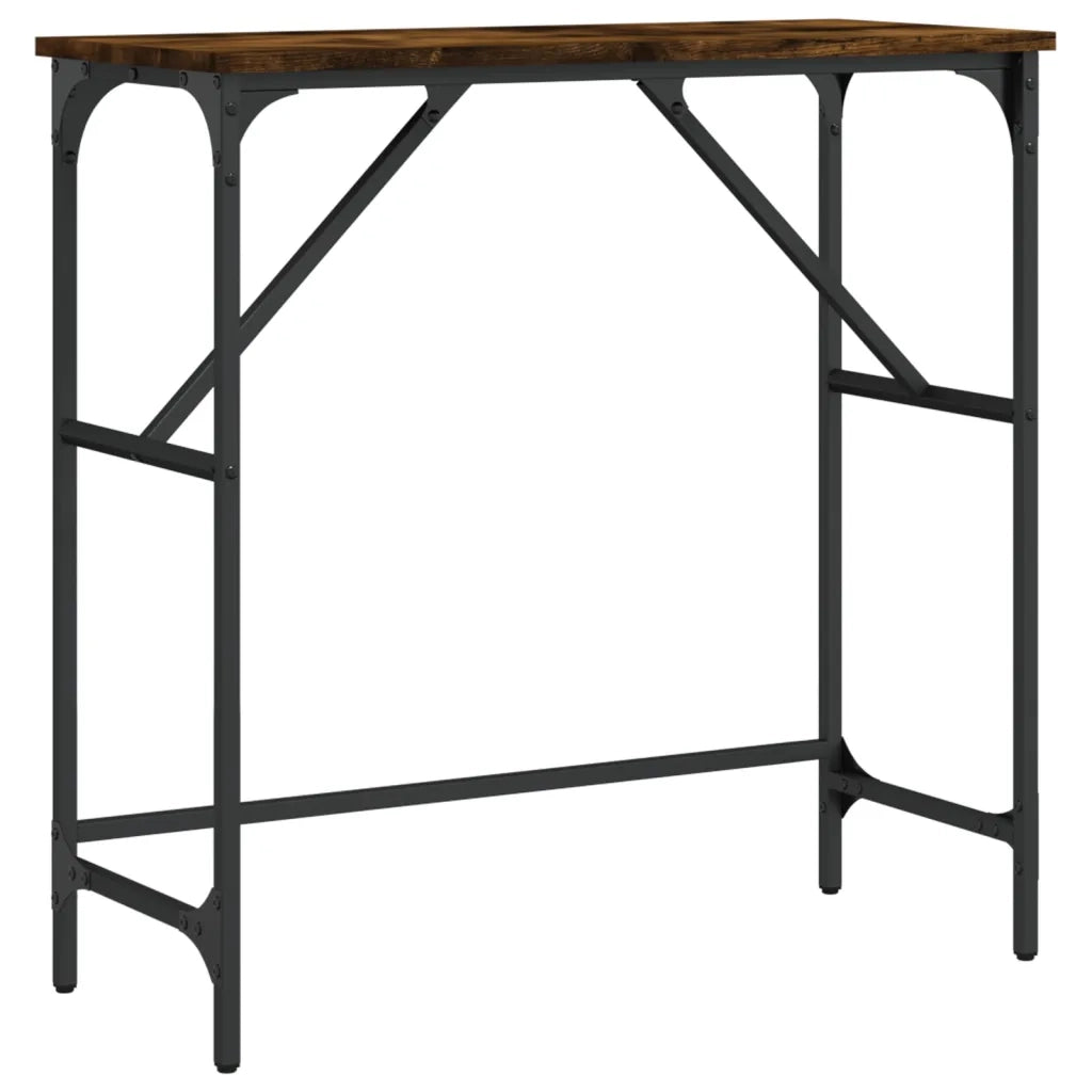Tavolino Consolle-Tavolino da soggiorno-Tavolo Rovere Fumo 75x32x75 cm in Legno Multistrato