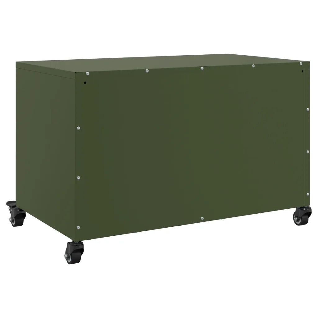Mobile TV Verde Oliva 68x39x43,5 cm in Acciaio