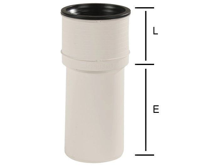 Raccordo dritto per wc ad innesto in pp serie silent  ?110 e= 18 cm  l= 10,9 cm  Geberit