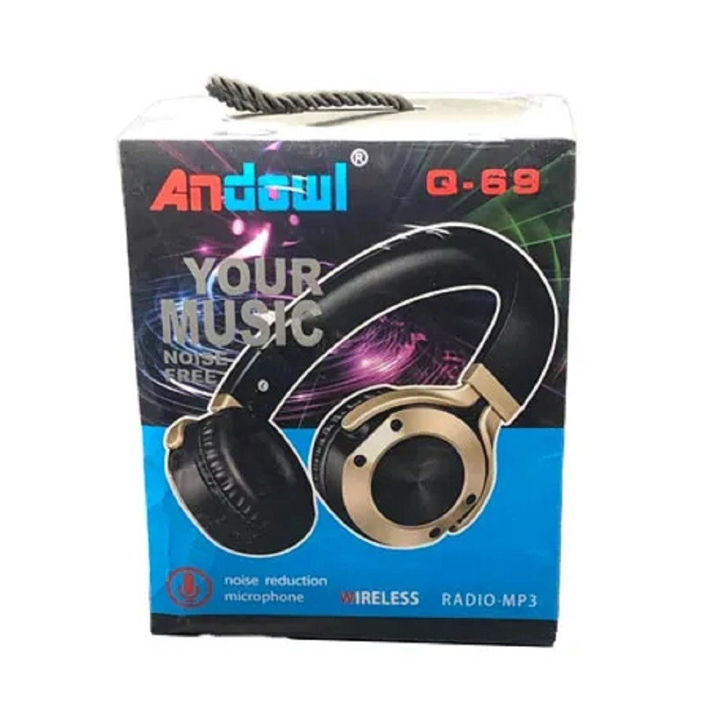 Trade Shop - Cuffie Auricolari Bluetooth Stereo Super Bass Wireless Radio Mp3 Pieghevoli Q-69 -