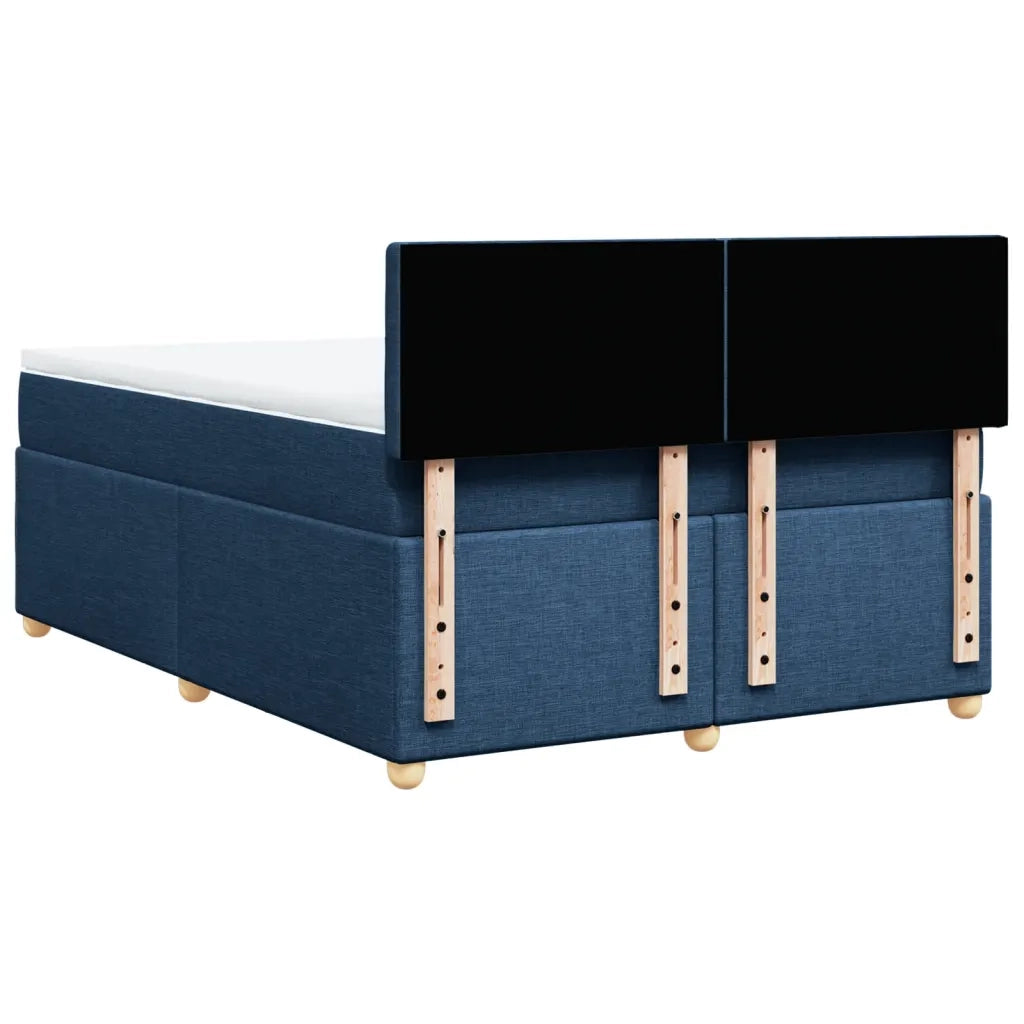 vidaXL Giroletto a Molle con Materasso Blu 160x200 cm in Tessuto