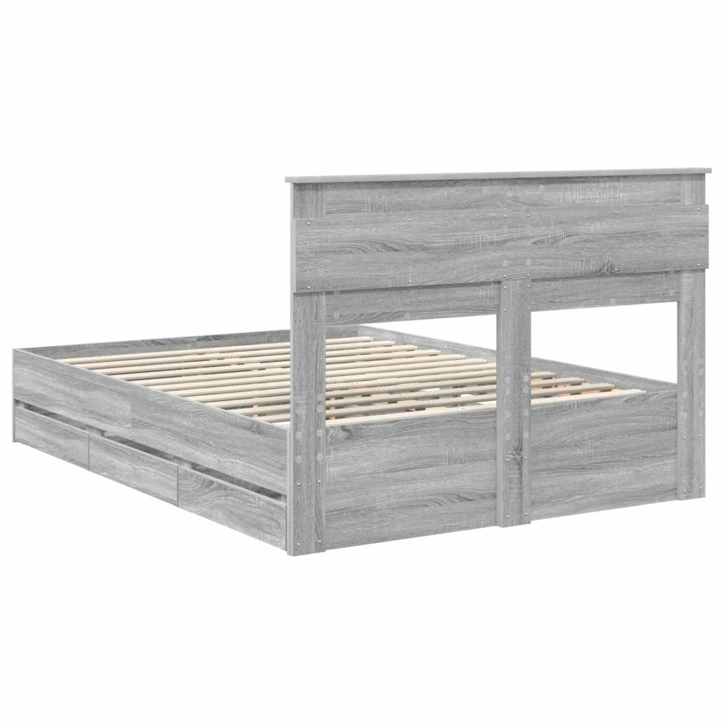 Struttura del letto con cassetto Grigio Sonoma 150 x 200 cm 3409842