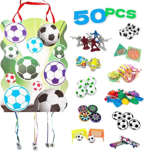 Piñata per bambini con 50 accessori da divertimento - Ideale per feste di compleanno