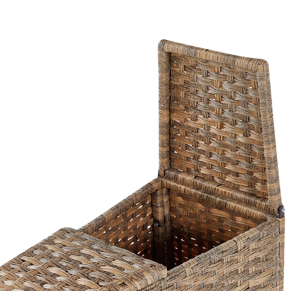 Set divano ad angolo da giardino marrone dorato finto rattan a forma di U 9 posti cuscini bianchi curvi con tavolo set di conversazione
