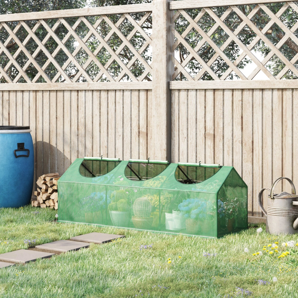 Serra da Giardino con 3 Finestre ¨C zephmum ¨C Verde, PE, 180x60x60cm