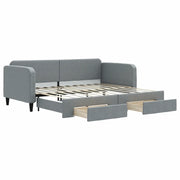Divano letto | Sof¨¤ letto | Letto singolo Estraibile Cassetti Grigio Chiaro 90x200cm Tessuto