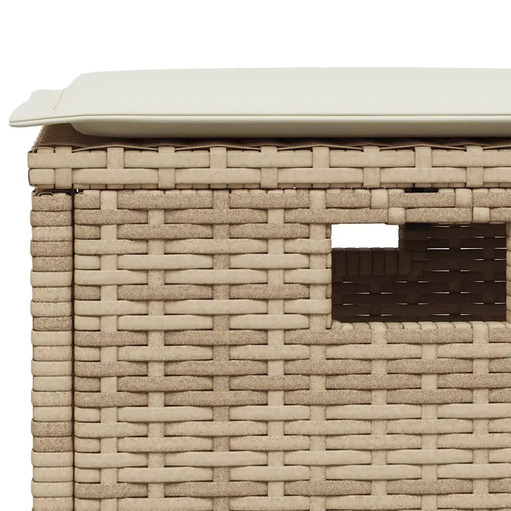 Set da Pranzo da Giardino 5 pz | Set Salotto da Giardino con Cuscini Beige in Polyrattan
