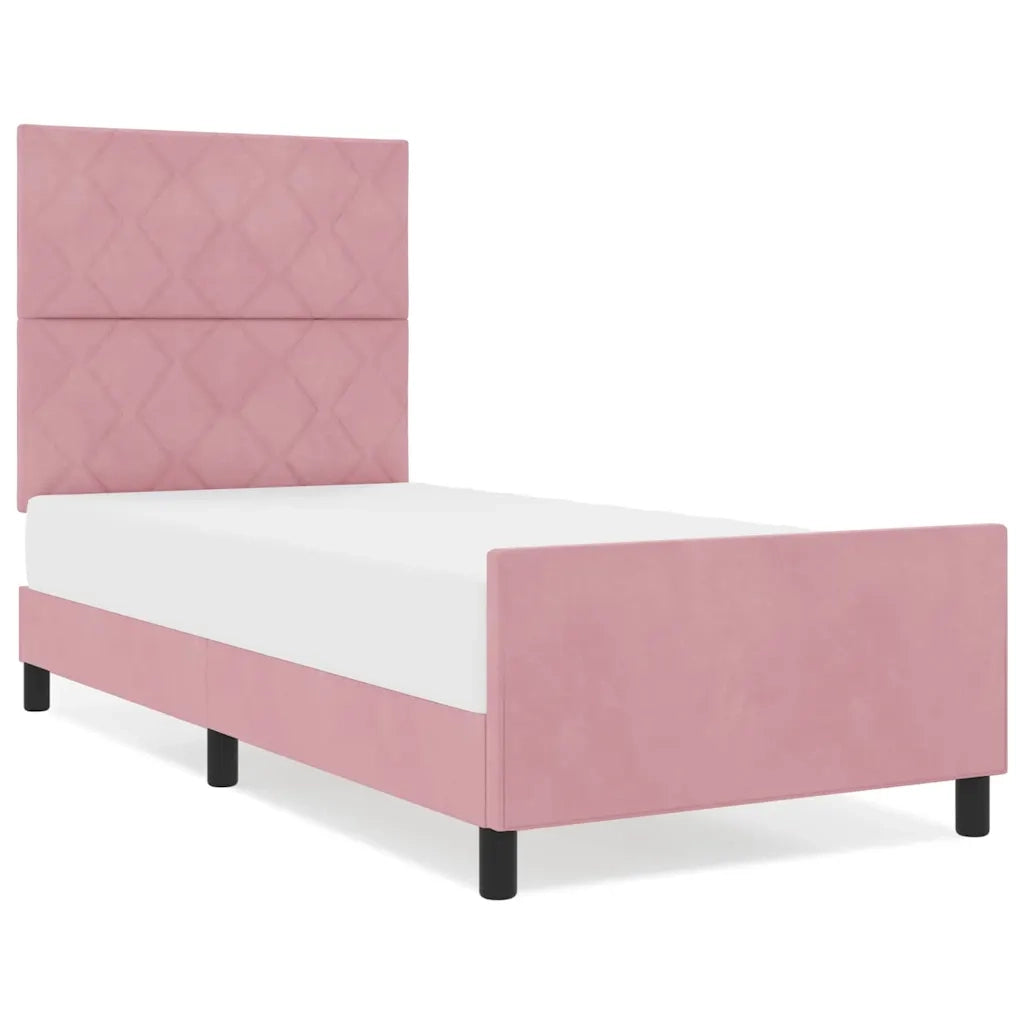 vidaXL Struttura del letto con testiera Rosa 90 x 190 cm Velluto