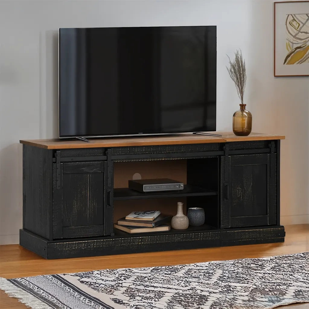 Mobile Porta TV HALDEN 2 Ante Scorrevoli Nero 150x40x60 cm 4018416