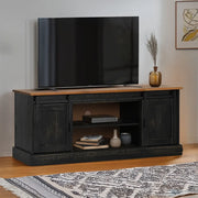 Mobile Porta TV HALDEN 2 Ante Scorrevoli Nero 150x40x60 cm 4018416