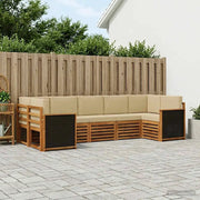 Set divano sezionale con cuscino 6 pcs Naturale