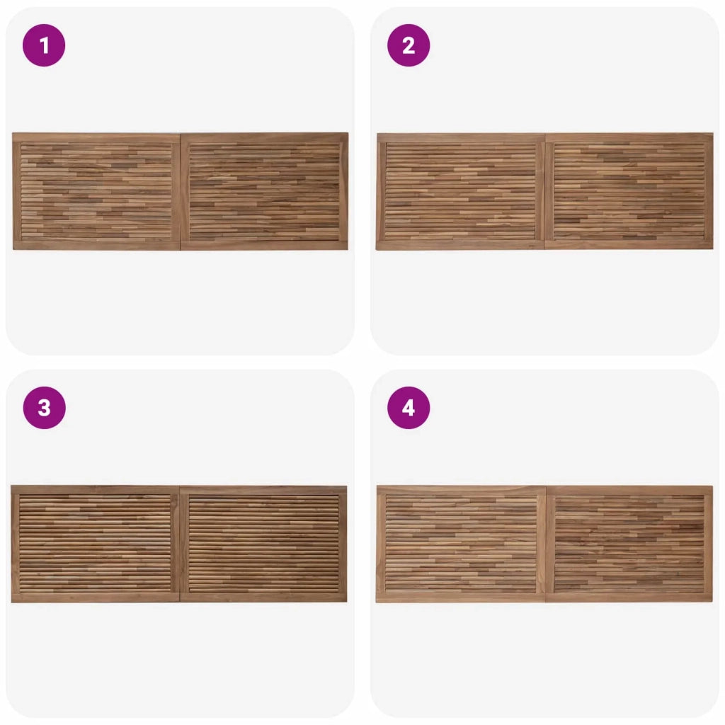 Testiera Naturale Legno di teak solido