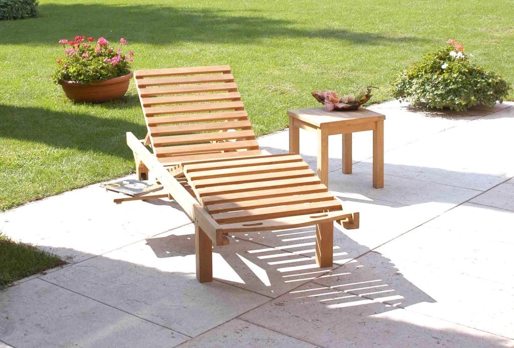 Lettino prendisole in Legno Teak cm 208x65x35 - PIERS