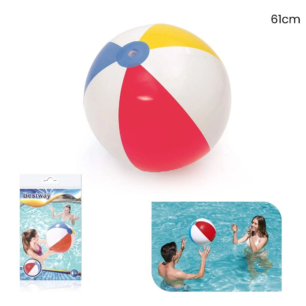 Trade Shop - Pallone Palla Da Spiaggia Mare Piscina A Spicchi Gonfiabile 61 Cm Divertimento 019947 -