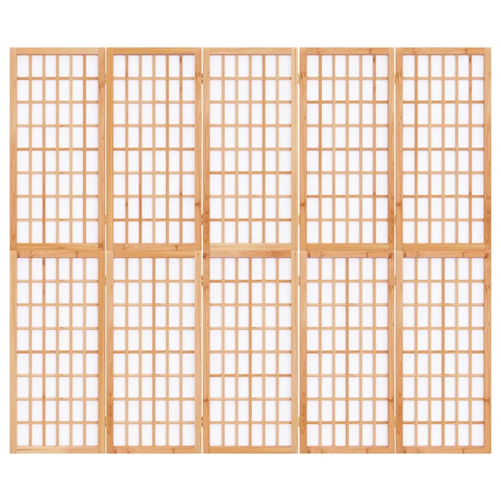 Divisorio Pieghevole 5 Pannelli Stile Giapponese 200x170 cm 352085