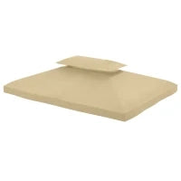 Copertura di Ricambio per Gazebo 4x3 m in Poliestere Anti UV con Tetto a 2 Livelli, Crema