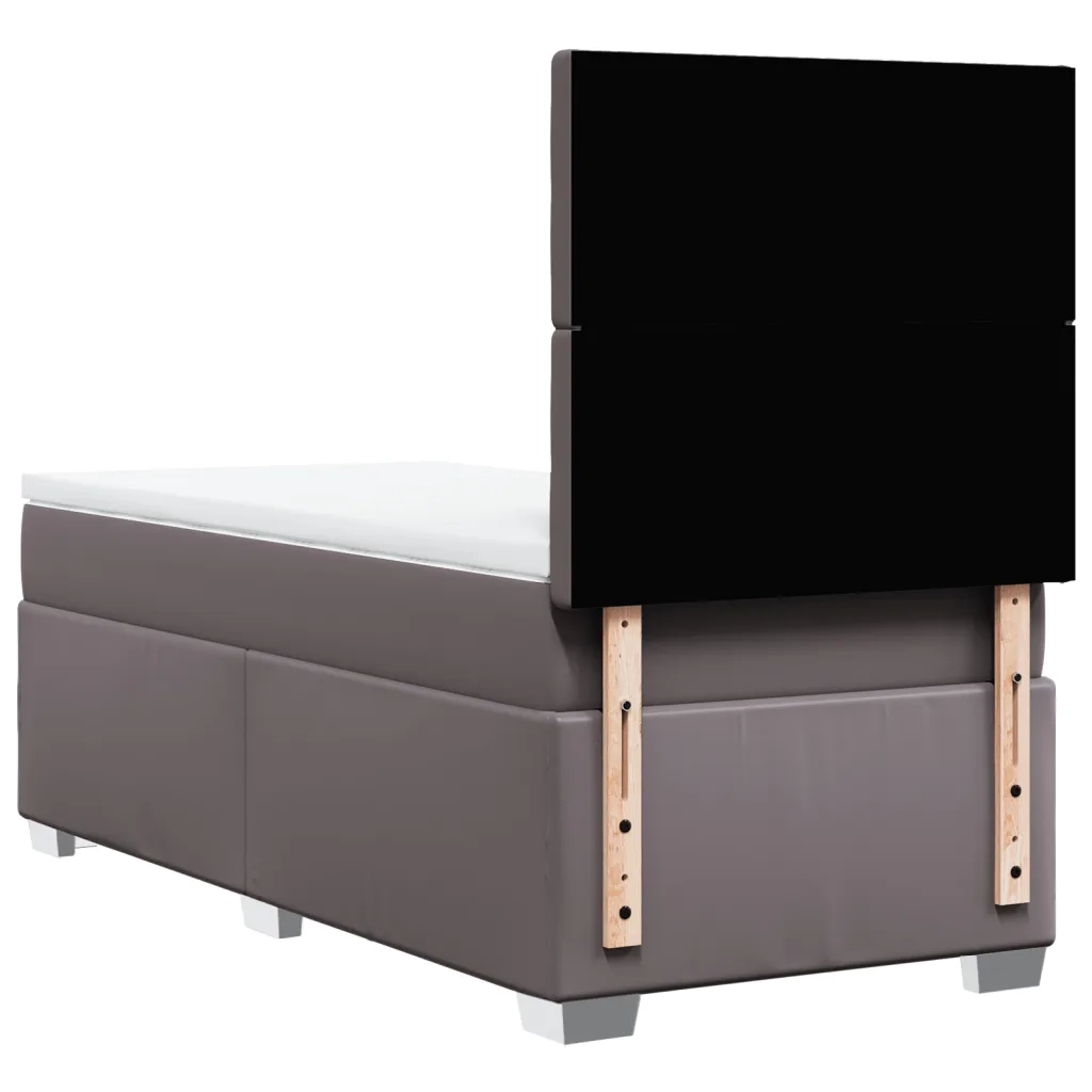 Giroletto a Molle con Materasso Grigio 100x200 cm in Similpelle