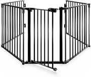 ® Cancelletto di Sicurezza per Caminetto per Bambini con Sportello in Metallo 306x76cm Protezione Cani Animali Barriera Cancello Camino Scale Stufa
