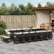 Set da Pranzo da Giardino 17 pz con Cuscini Nero in Polyrattan 3211722