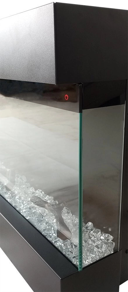 Tempo Style - Camino elettrico a parete e da incasso VELAR | Stufa ventilata da 750W/1500W a basso consumo (Nero, 182cm)