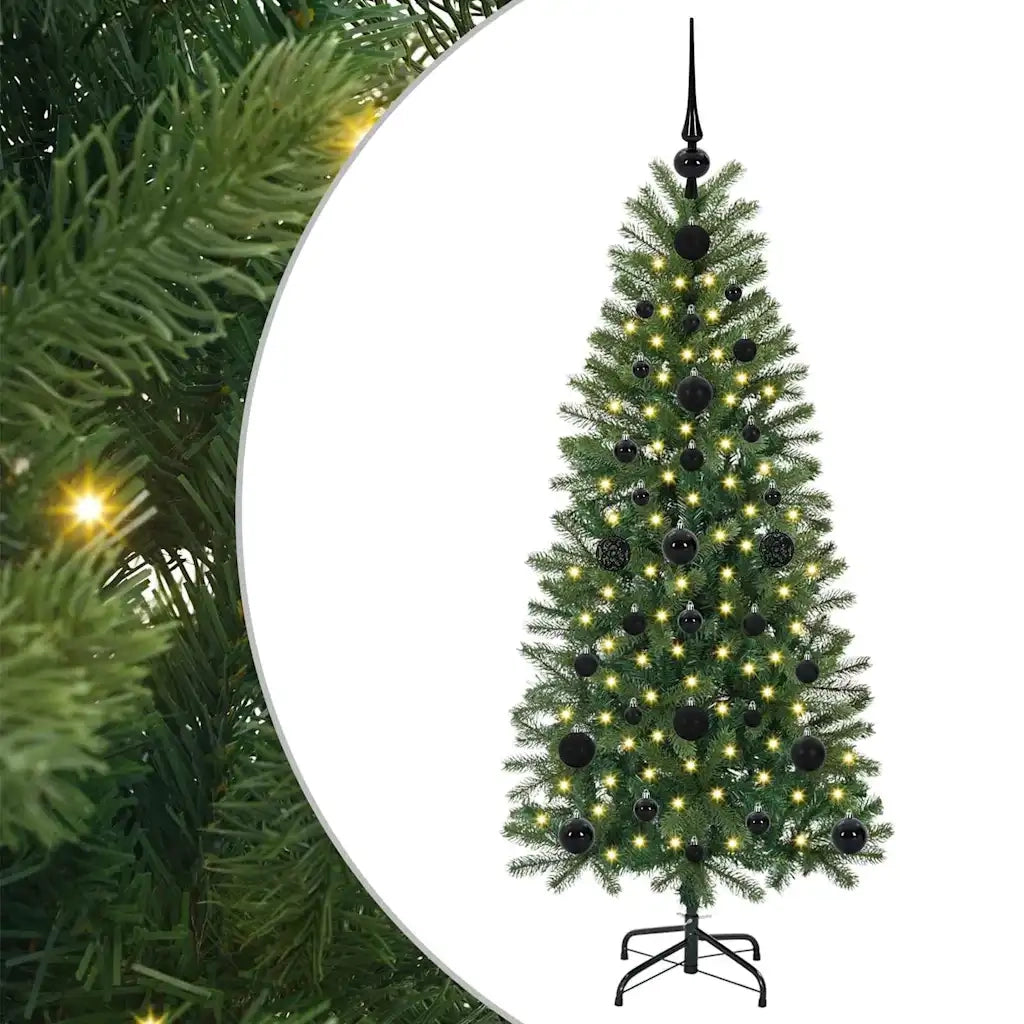 Albero di Natale | Decorazioni natalizie artificiale con 150 LED Verde 120 cm PE e PVC
