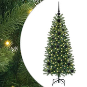 Albero di Natale | Decorazioni natalizie artificiale con 150 LED Verde 120 cm PE e PVC