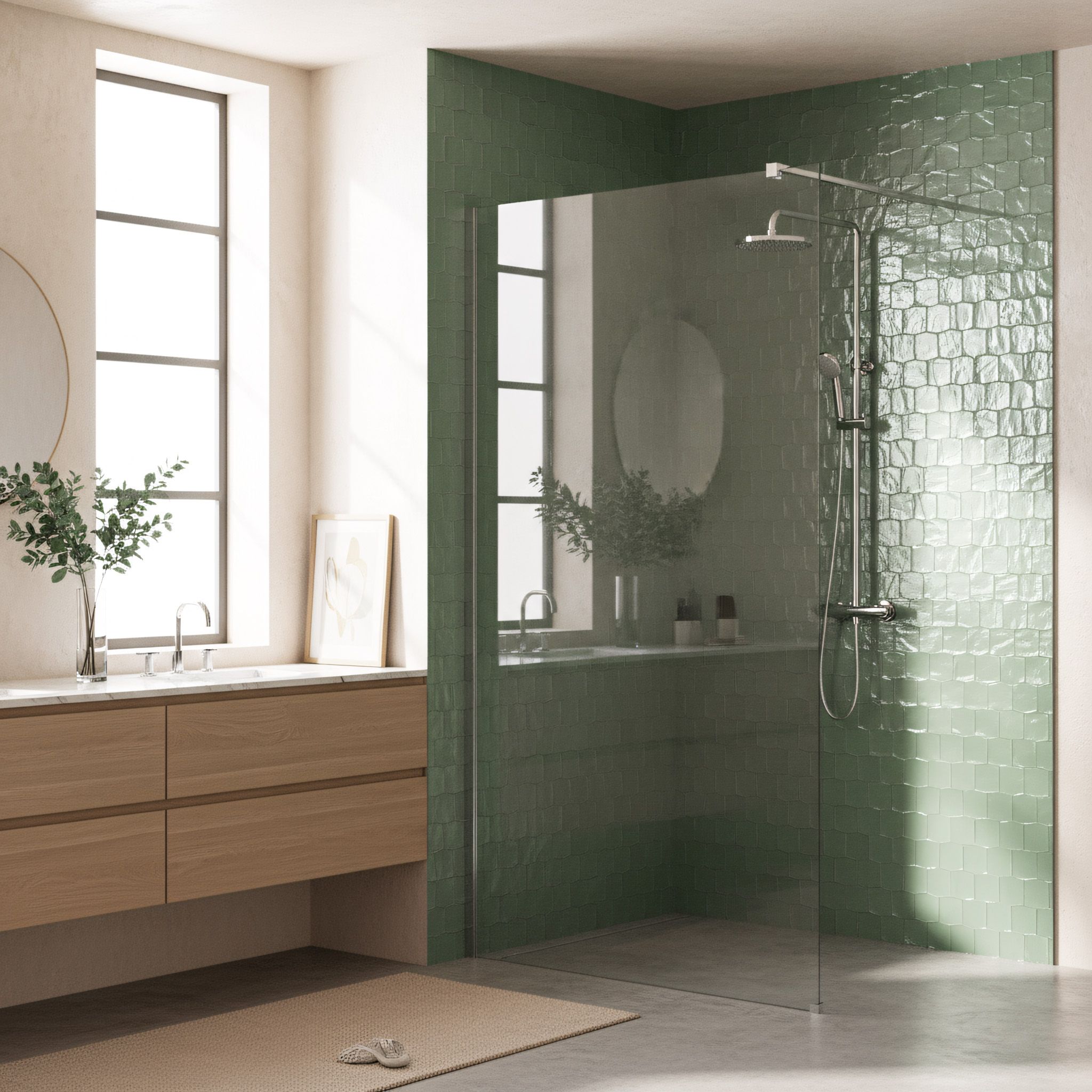 Parete Doccia Rea Flexi Transparent / Chrome 110