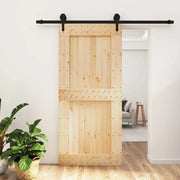 Porta scorrevole Naturale e Nero 95 x 210 cm 3445162