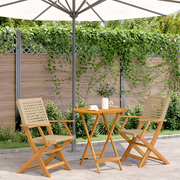 Set da Bistrot 3 pz Beige in Polyrattan e Legno Massello 3281852