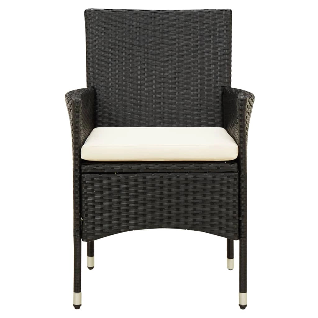 Salotto da esterno in 5 pezzi con cuscini in resina intrecciata nera 02_0014955