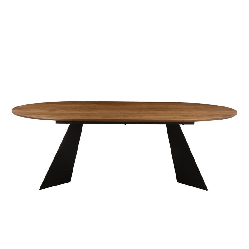 Tavolo Fisso Tyler 220x110x76cm Top Naturale Gambe Nere