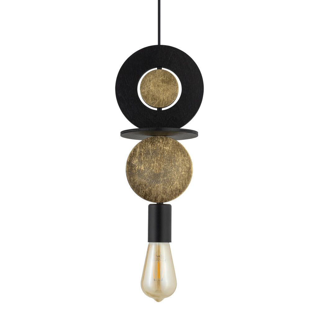 Lampada a sospensione legno nero/oro E27 Drops Wood Nowodvorski