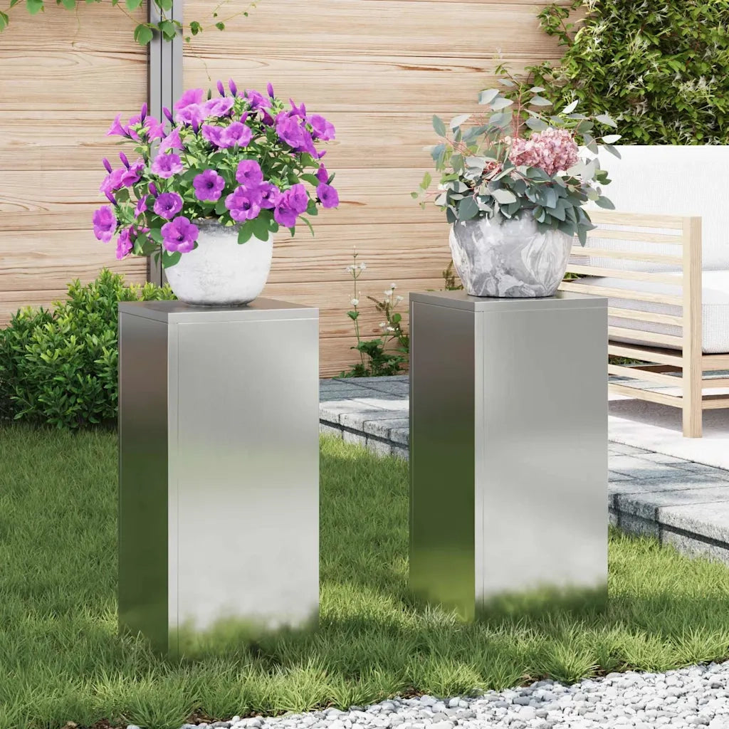 Supporto per piante | Sostegno per piante 2 pz Argento 24 x 24 x 55 cm
