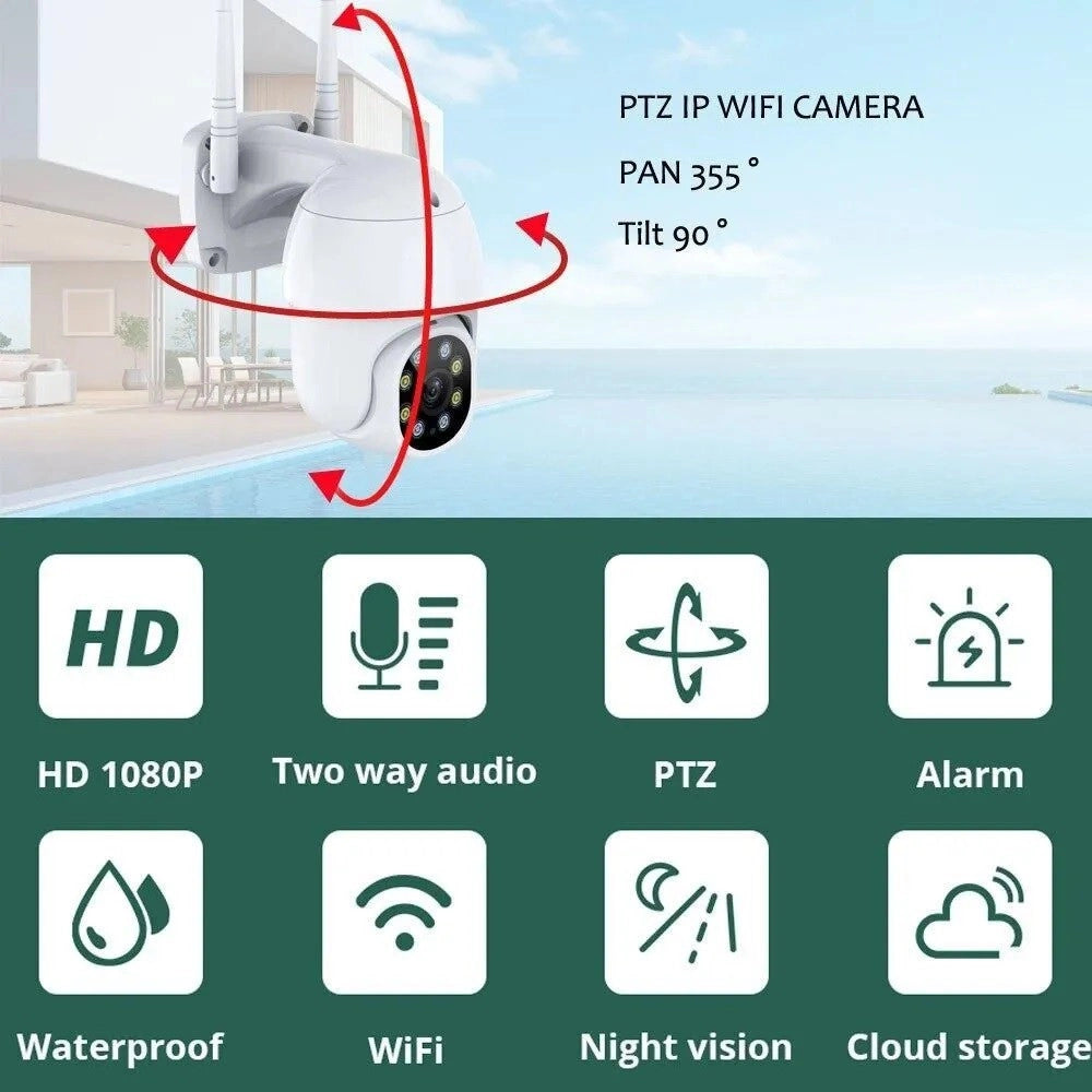 Trade Shop - Telecamera Di Sorveglianza Di Sicurezza Intelligente Di Rete Hd Wifi 5.0mp Q-s66 -