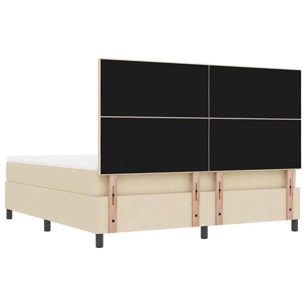 Letto a molle con testiera Crema 180 x 200 cm Tessuto 3344091