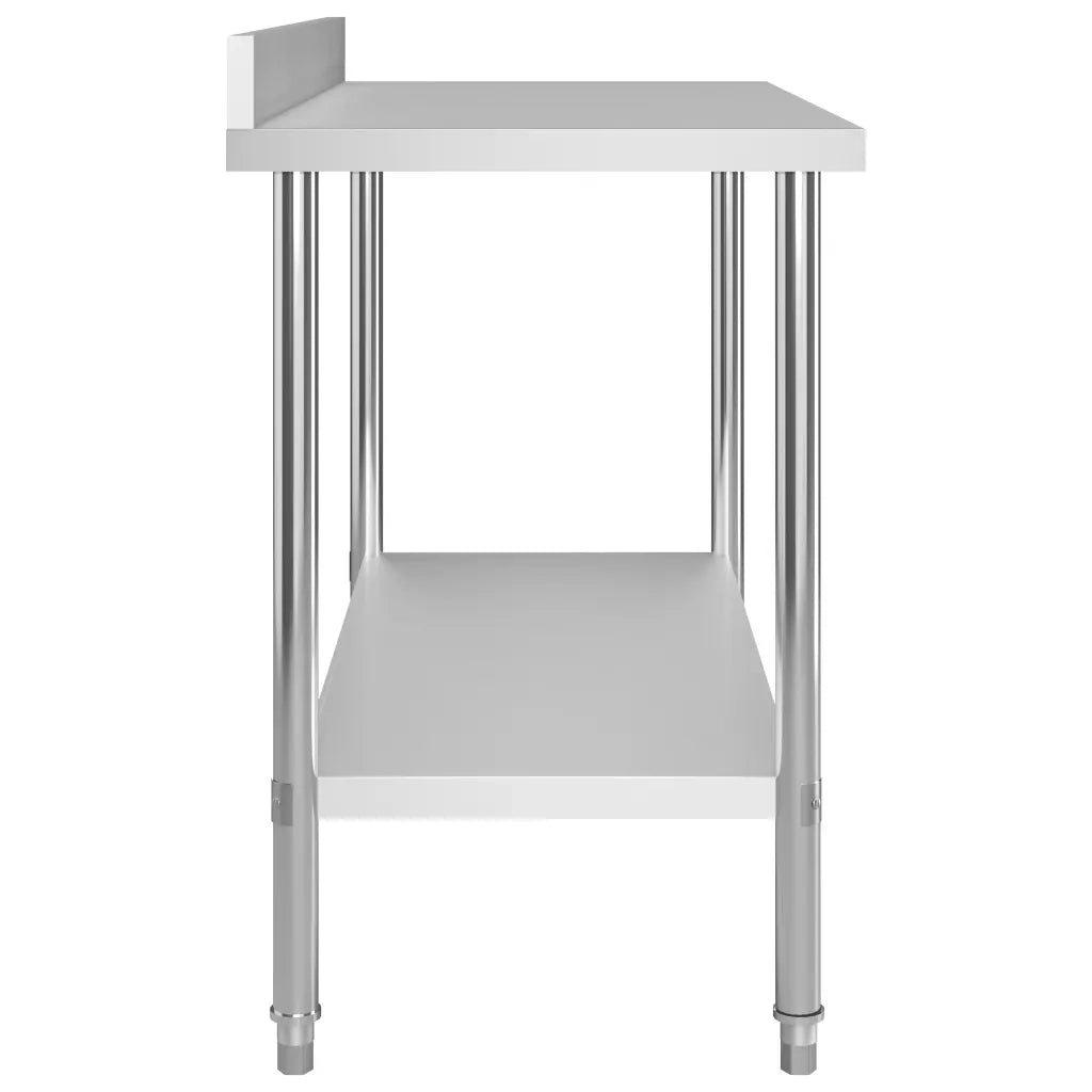 Tavolo Lavoro Cucina con Mensola 120x60x120 cm in Acciaio Inox CFW9416711