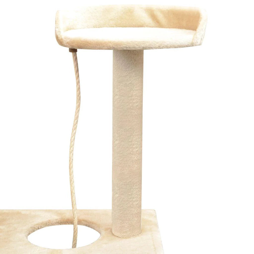 Tiragraffi albero per gatti cuccia per gatti giocattolo peluche sisal 150 cm beige 3702073