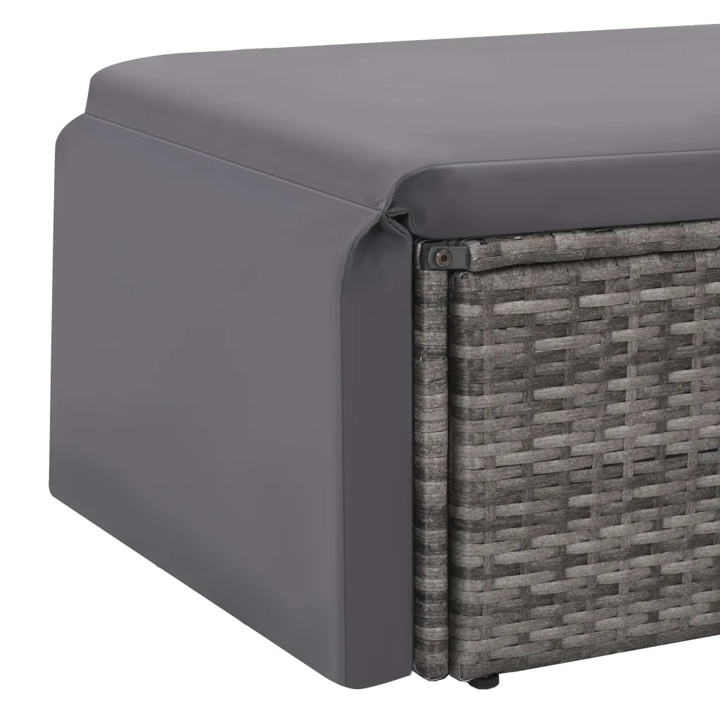Set Divani da Giardino 2 pz con Cuscini in Polyrattan Grigio 44422