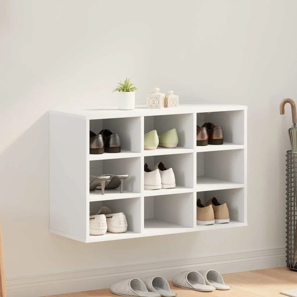 Mobile per scarpe-Scarpiera Bianco 77,5 x 30 x 51 cm Legno multistrato