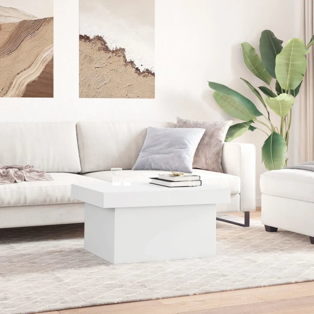 Tavolino da salotto | Tavolino da caff¨¨ | Tavolino da Soggiorno Bianco 100x55x40 cm in Legno Multistrato