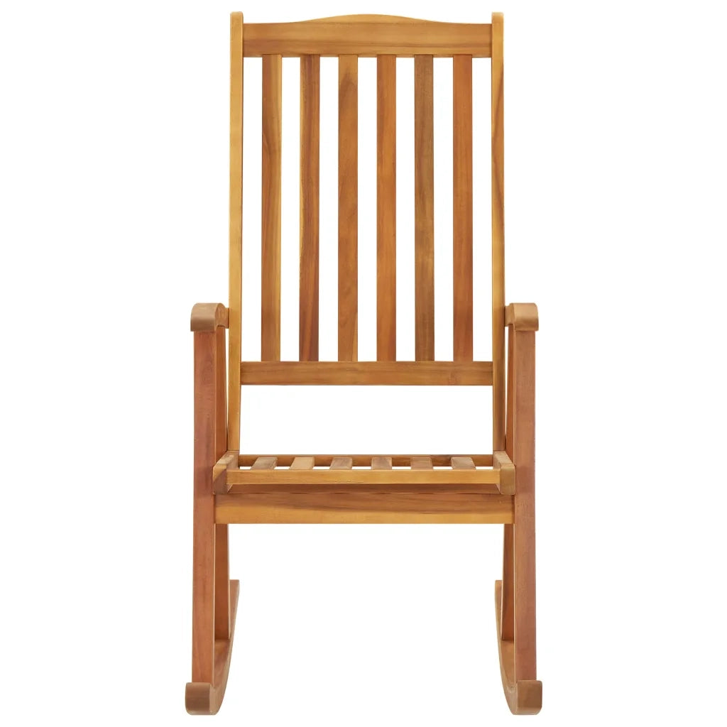 Sedia a Dondolo con Cuscini in Legno Massello di Acacia cod mxl 40461