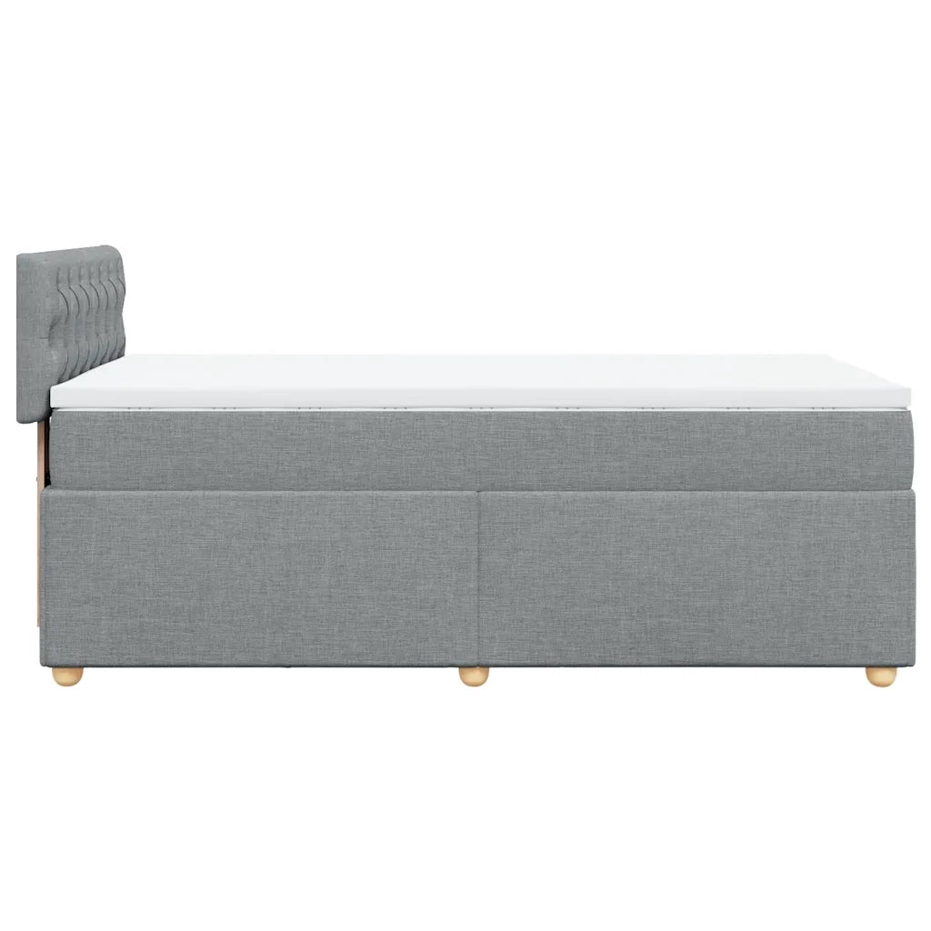 vidaXL Giroletto a Molle con Materasso Grigio Chiaro 90x190 cm Tessuto