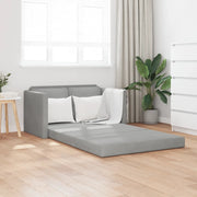 Divano Letto da Terra 2 in 1 Grigio Chiaro 122x204x55cm Velluto