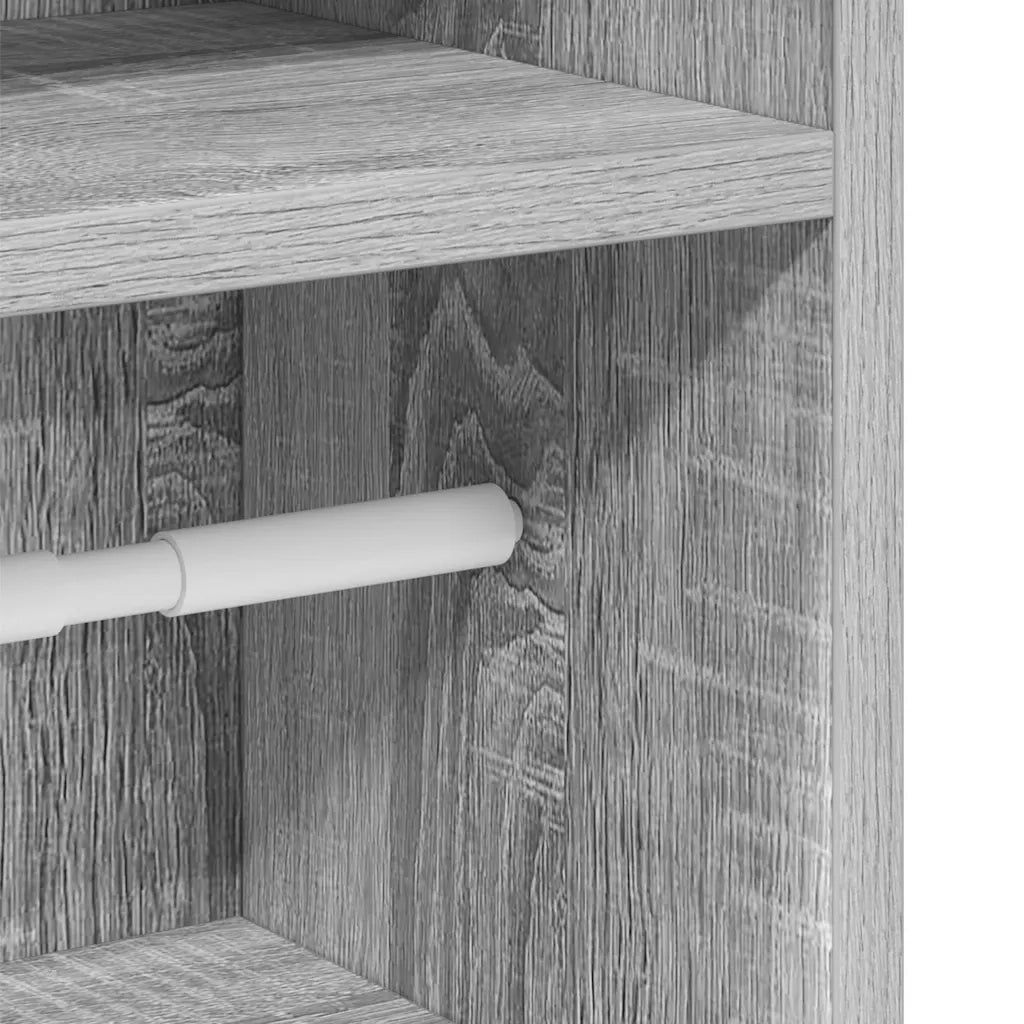 Mobile da Bagno con Portarotolo Grigio Sonoma 20,5x22x90 cm 858502