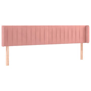 Testiera | Testata ad Orecchio Rosa 203x16x78/88 cm in Velluto