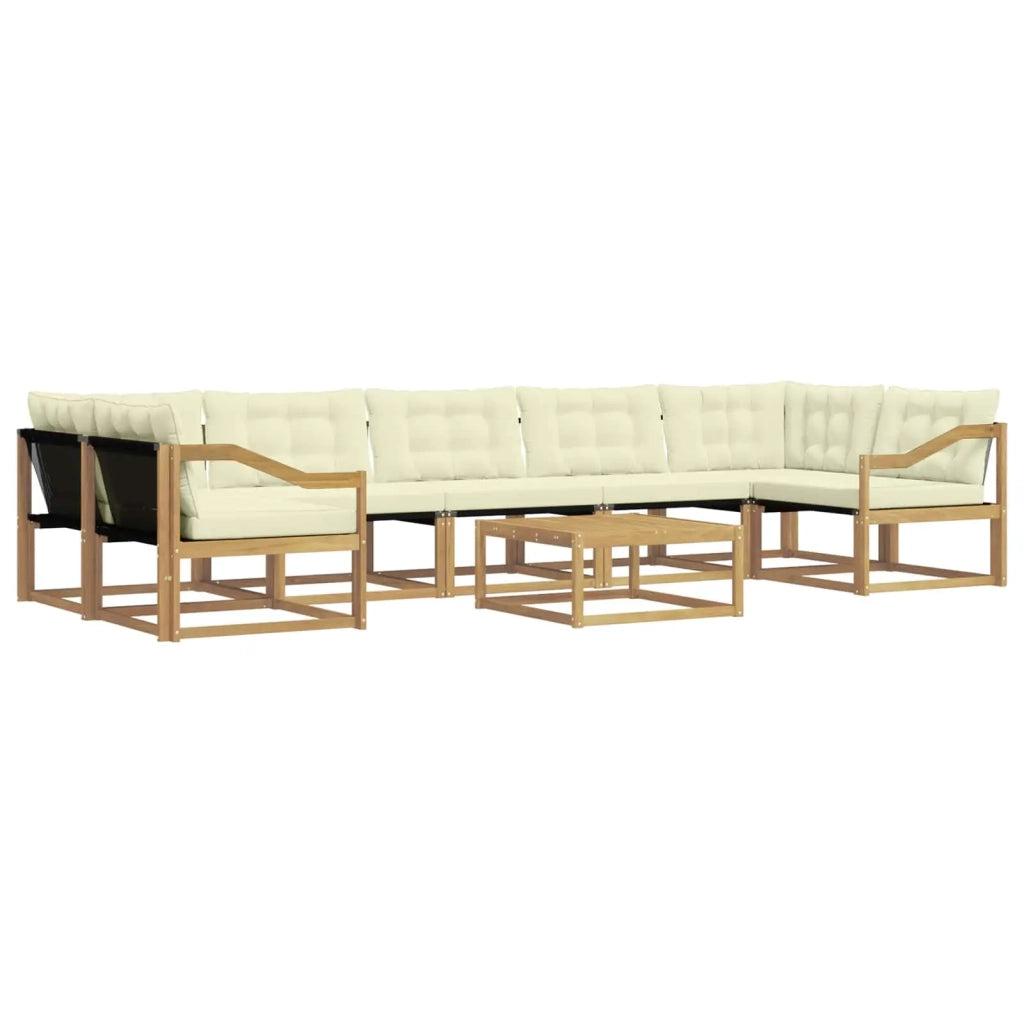 Set di divani da esterno 8 pcs Bianco e Crema 79 x 79 x 37 cm