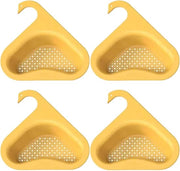 Set di Filtri a Gootsteen per Lavaggio Frutta e Verdura - 4 Pezzi - Disegno Triangolare - Adatto per Cucina e Bagno - Colore Giallo