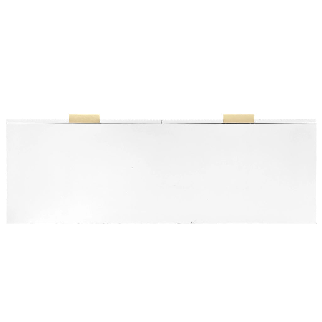 Credenza moderna con 6 cassetti in truciolare bianco e gambe oro per soggiorno sala da pranzo e camera da letto 120 × 77 × 40 cm