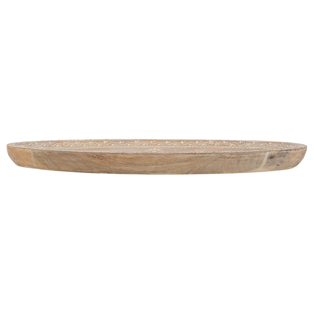 Centrotavola in legno dipinto a mano marrone 35,5x20x2,5h