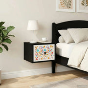 Mobiletto da comodino a parete MAINZ 2 pz Rovere Nero 8007492